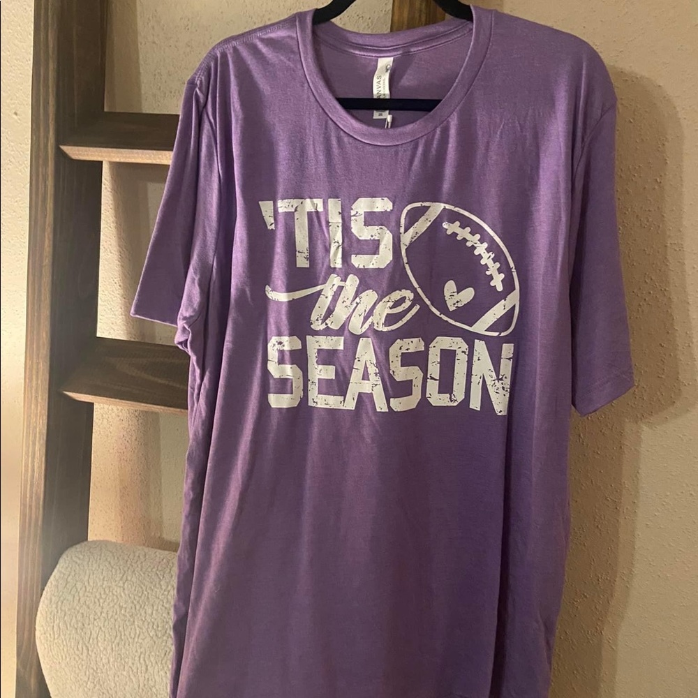 Purple Football Bella canvas Shirt
